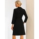thumbnail image 3 of Vestido de Trabajo Allegra K Mujer 2023 Elegante Botones Negro XS, 3 of 6