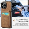 thumbnail image 5 of Allytechgroup Retro Wallet Case for Apple iPhone 12 Pro / iPhone 12, RFID Blocking Cards Holder Kickstand Bumper Shockproof Anti-Scratch Premium PU Leather TPU Back Cover for Women Men, Brown, 5 of 8