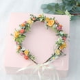 thumbnail image 4 of Corona floral de boda Corona de dama de honor, Diademas de mujer, Corona de flores, Tocado floral de rosa y conjunto de pulsera, Diadema ajustable para fiesta Festival Playa Travle Boda, 4 of 5