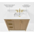 thumbnail image 3 of Turlington 36 in. Bath Vanity in Oak with White Quartz Top and Undermount Basin, 3 of 6