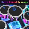 thumbnail image 4 of Teclado mecánico para juegos con estilo de máquina de escribir, retroiluminado RGB LED arco iris, interruptores azules, teclas redondas estilo steampunk para PC de juegos con Windows Rojo Verde 87 teclas, 4 of 6