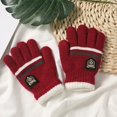 thumbnail image 4 of Guantes de invierno para niños con forro interior de doble capa, resistentes al frío y al calor, guantes de punto necesarios para viajar y jugar, 4 of 5