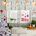 thumbnail image 5 of Teal Red Coastal Curtain Valances for Windows, Kitchen Valance Window Treatments Panel 2 Pack, Nautical Seahorse Beach Coral Starfish Retro Rod Pocket Short Curtains for Bathroom Bedroom 54 x 18 Inch, 5 of 8