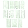 thumbnail image 3 of KAKOWELY 1 Set of Geometric Rulers Plastic Design Templates Practical Student Draft Ruler,7.09X"X4.13"X0.08", 3 of 5