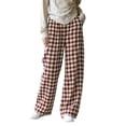 thumbnail image 2 of Asxite Womens Pajama Pants Plaid Print Elastic Waist Straight Leg Loose Breathable Bottoms, 2 of 7