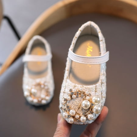

ãYilirongyummã Baby Shoes Kids Baby Girls Pearl Bling Bowknot Single Princess Shoes Sandals