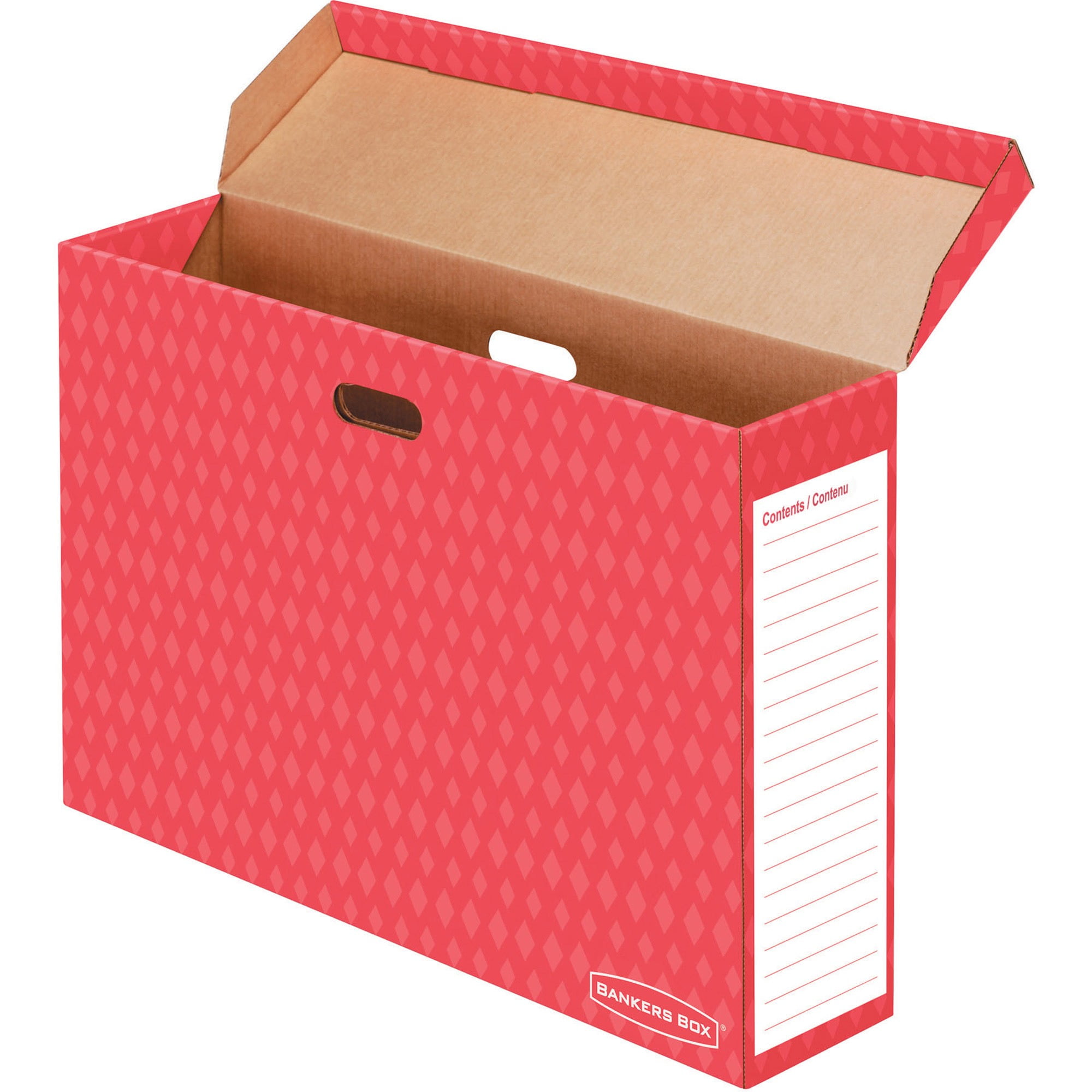 Bankers Box Red Bulletin Board Storage Box, 1 Each, White