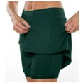 thumbnail image 5 of RYKJLWY Skorts Skirts for Women Women's Pocket Pants Solid Mid Waist Culottes Short Skirts Skinny Pants Golf Skorts Athletic High Waisted With Pockets (Army Green,XL), 5 of 5