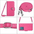 thumbnail image 6 of SaniMore Case for Motorola Edge 40 Neo, PU Leather 3D Lattice Stylish for Girls Crossbody Lanyard Flip Kickstand Card Slots Cash Pocket Magnetic Clasp Full Protective Shockproof Wallet Shell, Rose, 6 of 9