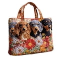 thumbnail image 2 of Quilted Tote Bag for Women Large Beach Shoulder Purse Handbag Floral Print Top Handle Satchel for Travel Work 12.2*15", 2 of 5