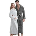 thumbnail image 3 of XBASW Flannel Robe for Womens Mens Long Bath Robe Plush Soft Fleece Bathrobes Autumn Winter Couple Pajamas Sleepwear Nightgown（M -XL-XXXL), 3 of 12