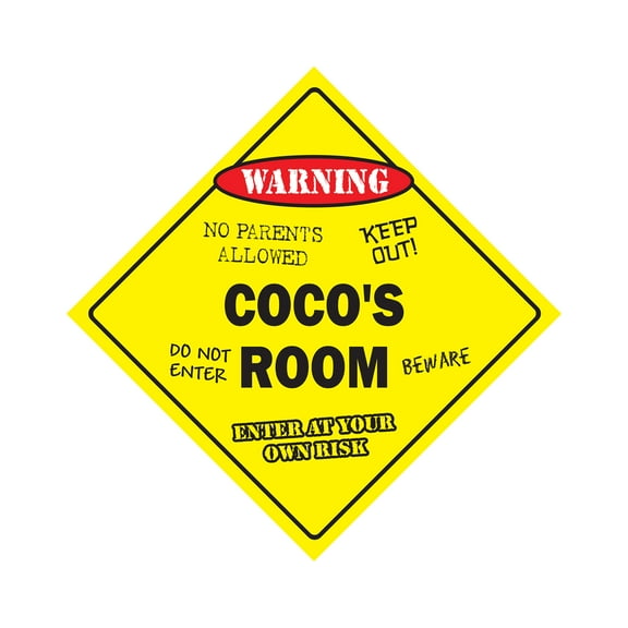 Coco's Room Sign Crossing Zone Xing | Indoor/Outdoor | 20" Tall kids bedroom decor door children's name boy girl