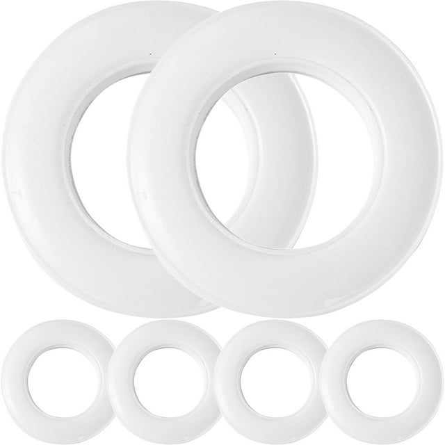 Miangastore Large Curtain Rings Silent Operation White 6Pack 2.8x2.8in