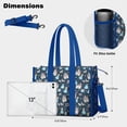 thumbnail image 5 of Teacher Tote Bag,Dark Blue Princess Castle Pattern Teacher Utility Tote Bag,Large Work Tote Bags for Women with Multiple Pockets,Top Zipper Closure,13.8x10.6x6.7 Inch, 5 of 5