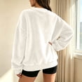 thumbnail image 5 of Resicozy Fuzzy Flannel Sweatshirt for Women Fluffy Pullover Sweaters Long Sleeve Oversized V Neck Sweatshirt White XL, 5 of 9