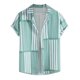 thumbnail image 1 of Camisas De Compresion Camisa de manga corta con solapa y hebilla de bolsillo con impresión digital 3D para hombre (Green, XXL), 1 of 7