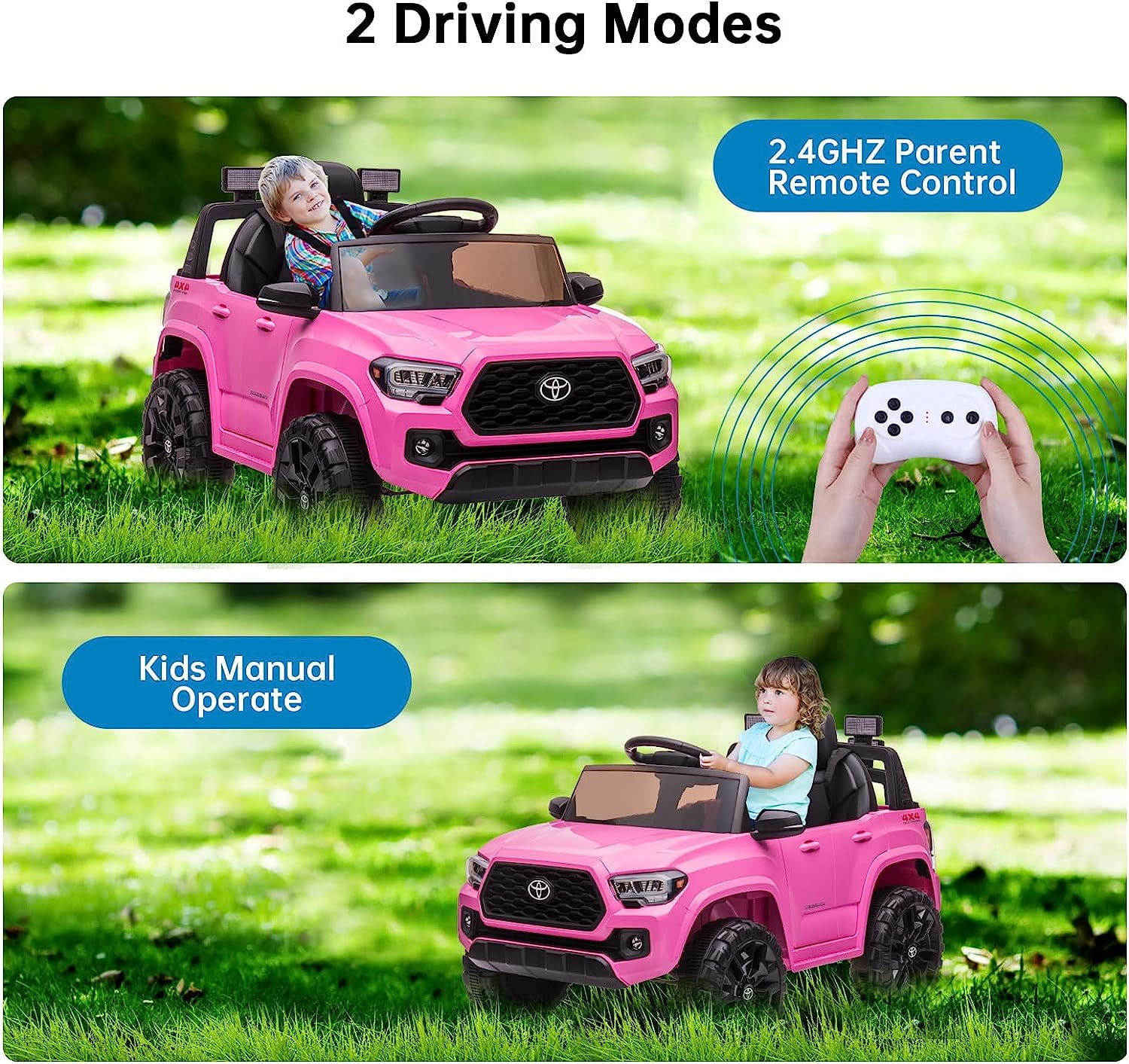 EastVita Kids 12V Ride on Cars Toyota Licensed Land Rover Ride on SUV Electric Car with Remote Control, MP3 Player Rocking Pull Rod for Kids 3 Age +