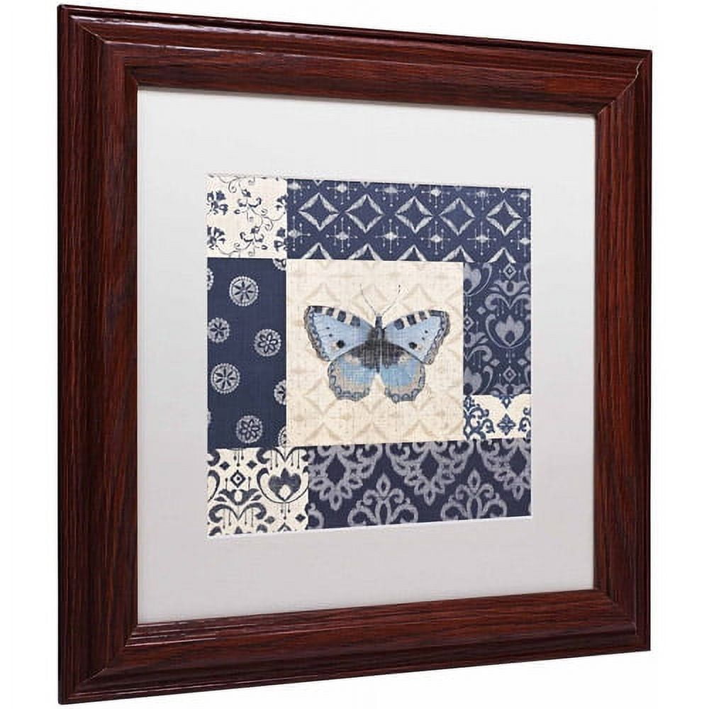Trademark Fine Art "Indigo Nature II" Canvas Art by Daphne Brissonnet, White Matte, Wood Frame