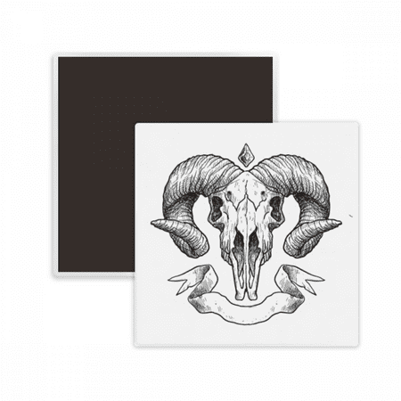 

Goat l Animal Sketch Illustrations Square Ceracs Fridge Magnet Keepsake Memento