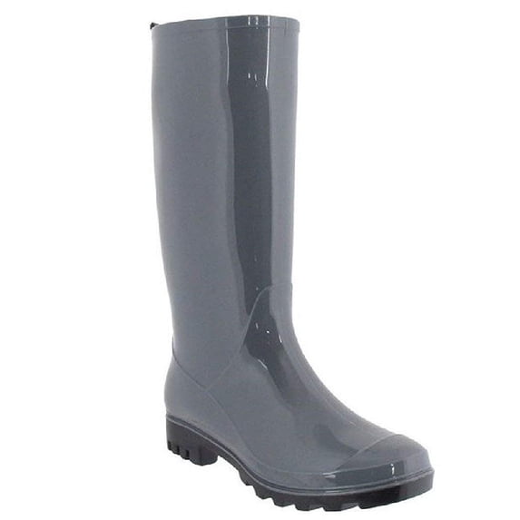 Shoes8teen Womens Basic Rain Boots Grey 8