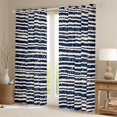 thumbnail image 2 of jejeloiu Vintage Stripes Pattern Black Out Curtains,Abstract Geometric Curtains Pack of 2 (42x63 Each),Blue White Bedroom Curtains For Kids,Breathable Home Decor, 2 of 6