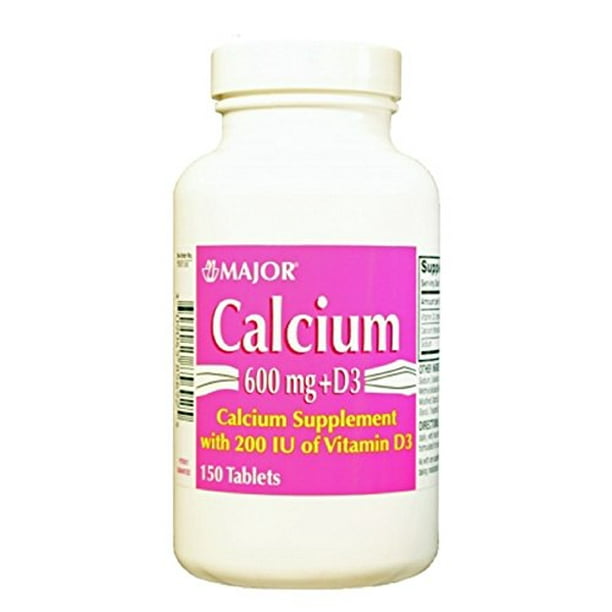 Major 600 mg Calcium & 200 IU D3 Supplement Tablets, 150 Count