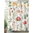 thumbnail image 3 of Mushroom Waterproof Fabric Shower Curtain, Vintage Botanical Spring Floral Farmhouse Shower Curtain for Bathroom Curtains Bathtubs Hotel Washable Shower Curtains with 12 Hooks Extra Long 72x96, 3 of 6