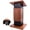 Natural wood, variant on Vakiorn 46in Wooden Portable Podium with Lockable Wheels Storage Space and Reserved Wire Hole for Church Office School Conference