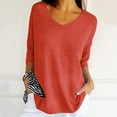 thumbnail image 2 of Tops for Women Trendy Womens Dress Shirts And Blouses for Work Womens Sheer Long Sleeve Blouse Athletic Tee Shirts Women Plain Shirt Pack Long Sleeve Athletic Tee plus Size Ladies Tops Red S, 2 of 5