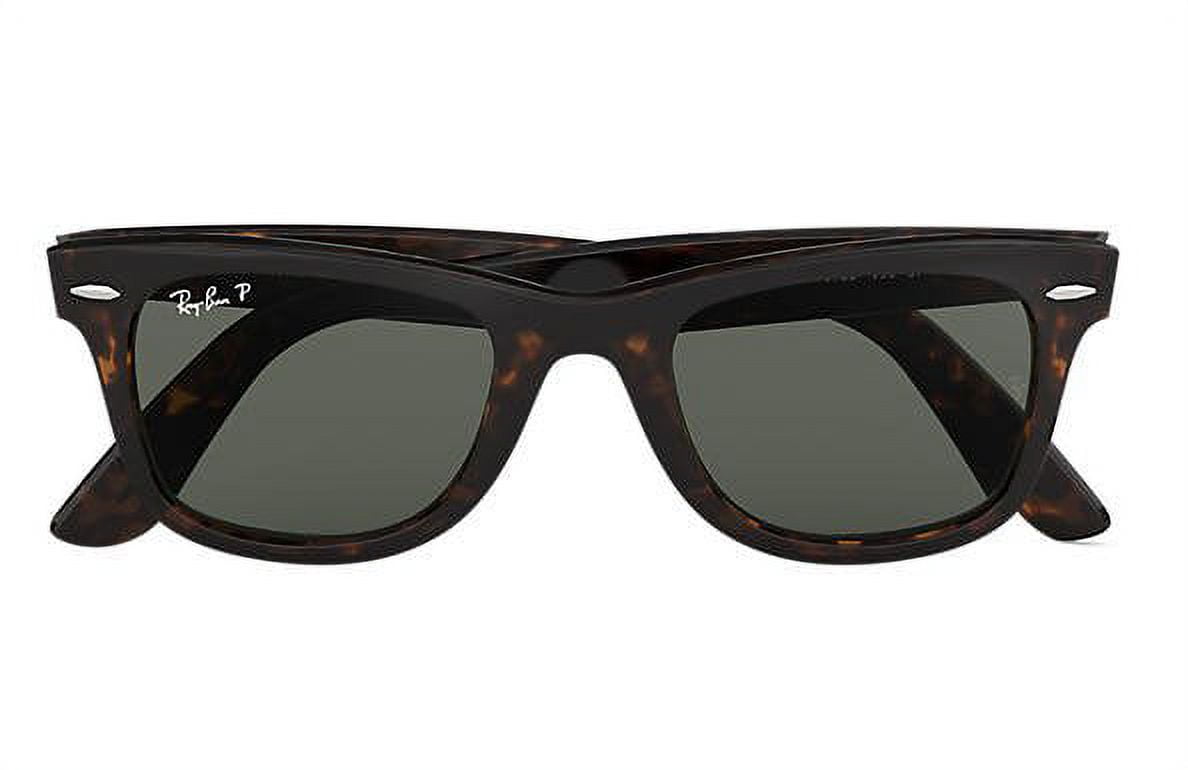 Ray Ban RB2140 Wayfarer 902/58 50, Tortoise/Green Polarized, Size 50 mm
