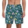 thumbnail image 3 of Uemuo Floral Pattern Mens Swim Trunks Quick Dry Board Shorts with Mesh Lining, Stretch Beach Shorts Quick Dry No-Chafing Board Shorts-Small, 3 of 9