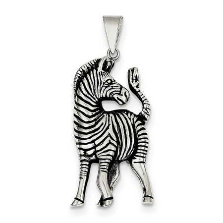 Sterling Silver Antiqued Zebra Pendant