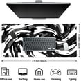 thumbnail image 2 of Fluid Pattern Desk Mat Marbled Design Desk Pad,Gaming Mouse Pad with Seamed Edges,Waterproof Large Mouse Pad,Non-Slip Rubber Base XL Gaming Mousepad,31.5x11.8 in Computer Mat Keyboard Pad White-Black, 2 of 6