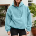 thumbnail image 4 of Women's Oversized Fuzzy Pet Carrier Hoodie, Soft Sherpa Dog Cat Pocket Hooded Sweatshirt for Pet Owners Daily Autumn Winter Loungewear Outfits(Sky Blue/XXXXXL), 4 of 7