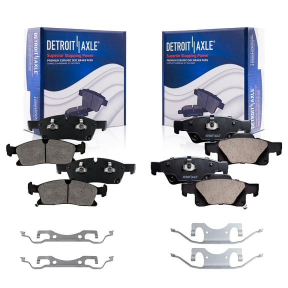 Detroit Axle - Brake Pads for Jeep 2011-2016 Grand Cherokee 2011-2020 Dodge Durango, 4 Ceramic Brake Pads 2012 2013 2014 2015 Replacement Brakes Front and Rear