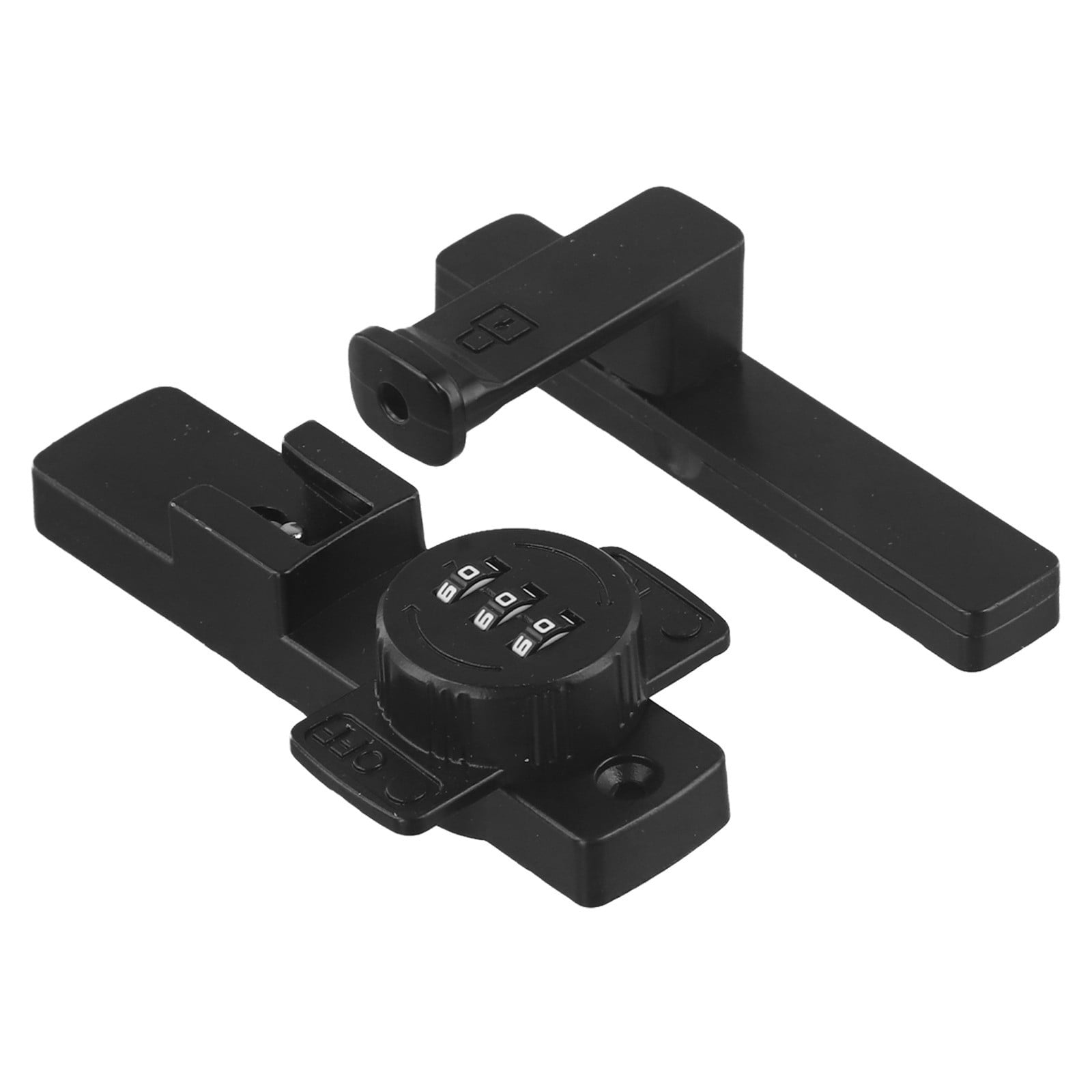 CHENGSI for 3-Digit Combination Lock 90 Degree Sliding Door Lock Black Zinc Alloy Security Latch for Bathroom Cabinet Kitchen Office Hotel 1000 Code Combinations Password Protection