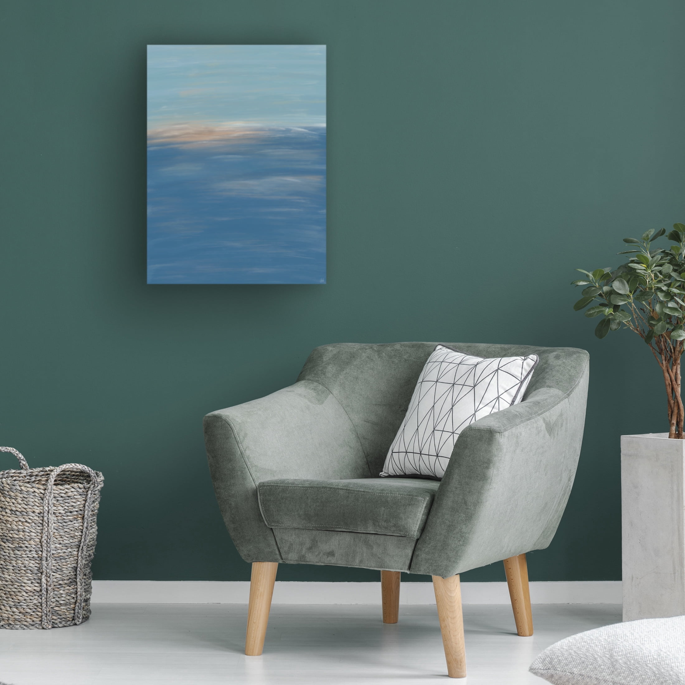 Canvas Wall Art - Line and Brush 'Oceans Cresting' Wall Art for Living Room, Bedroom, or Office Décor by Trademark Fine Art - 18 x 24 Inches