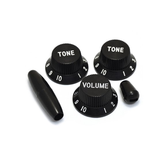 Allparts Stratocaster Knob Set, Black