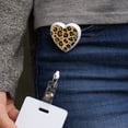 thumbnail image 2 of Leopard Print Animal Spots Heart Lanyard Retractable Reel Badge ID Card Holder, 2 of 3