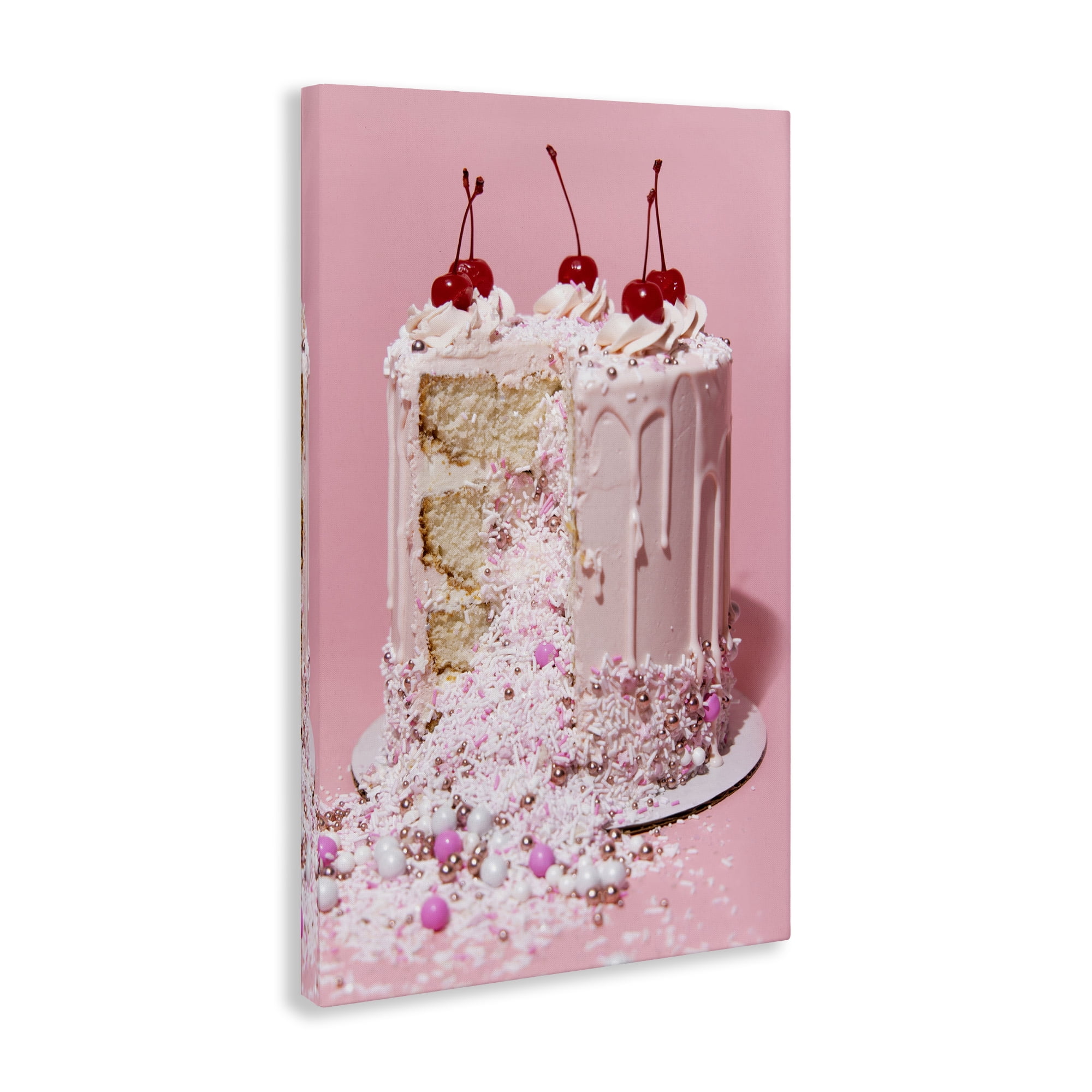 Stupell Industries Glam Gemstone Cake Food & Beverage Painting Gallery Wrapped Canvas Art Print Wall Art, 30 x 45