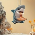 thumbnail image 2 of YOHAVEN Pizza Sharks Keychain Pendant Acrylic Car Pendant Funny Flat Ornament Novelty Gift Keychain Accessories for Bags Car Keys Holiday Favors Christmas Bulk Cute Christmas Decorations Gift Ideas, 2 of 5