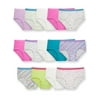 Fruit of the Loom Girls' Cotton Brief Underwear, 14 Pack Panties Sizes 4 - 16