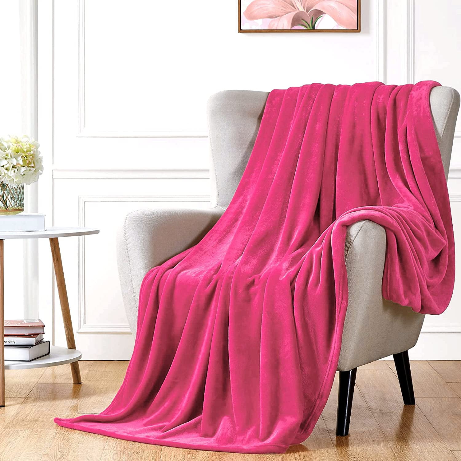 Walensee Ultra Soft Microplush Fleece Throw Blanket, 60 x 80, Hot Pink,  Machine Washable - Walmart.com