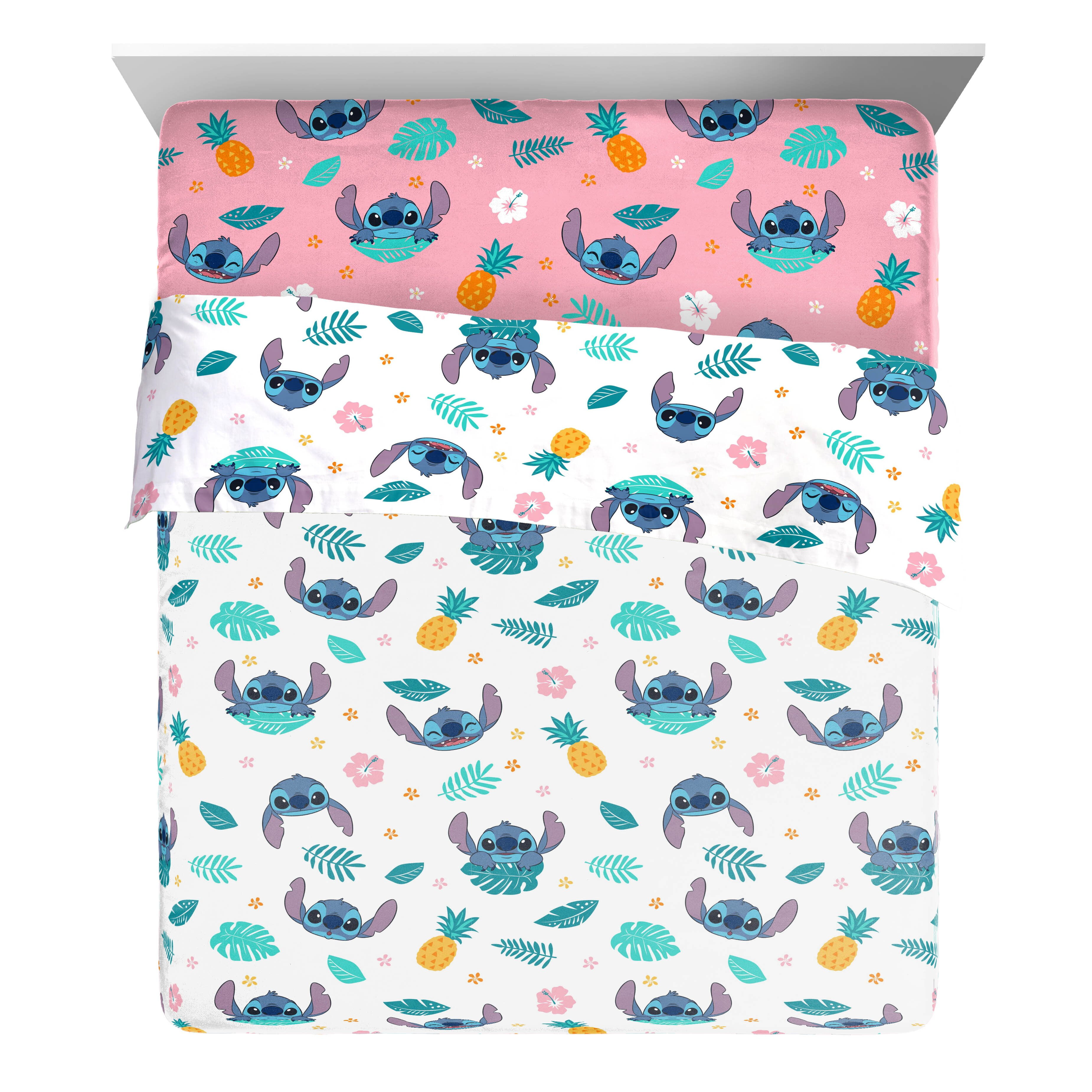 Lilo & Stitch Island Vibes 4-Piece Queen Sheet Set, Polyester, Multicolor, Disney