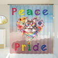 thumbnail image 3 of Peace Love Pride Maine Coon with Rainbow Sunglasses LGBT LGBTQ+ Shower Curtain Cat Lover Kitten Owner Gifts Waterproof Bathroom Bathtub Curtain - 01004, 3 of 5