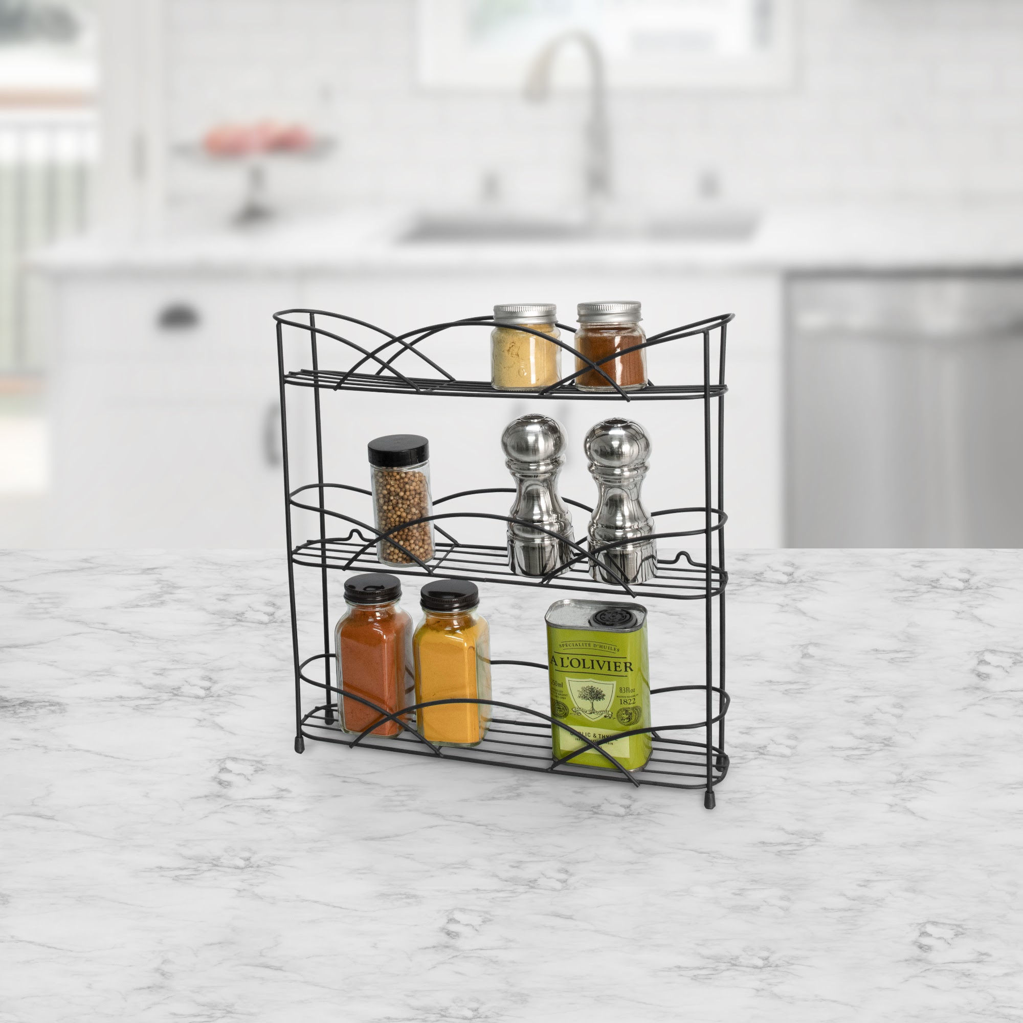 Spectrum 3-Tier Steel Spice Rack, Black photo 5