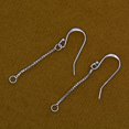 thumbnail image 3 of Pendientes franceses Gancho alambre de oreja 1 par de 925 pendientes de plata Gancho alambre de la oreja con cadena de D, 3 of 9