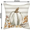 thumbnail image 2 of Fall Pillow Covers 20x20 Gray Stripes Pumpkin Decor Throw Pillows Case for Couch Maple Leaves Autumn Harvest Indoor Outdoor Decorative Cushion Cases for Sofa Bed Decorations Set of 2, 2 of 6