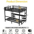 thumbnail image 2 of Queen Over Twin XL Bunk Bed with Convertible Sofa, Desk, LED Light & USB Charging – Space-Saving Design, 2 of 9