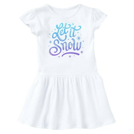 

Inktastic Winter Let It Snow Lettering in Blue with Snowflakes Gift Baby Girl Dress
